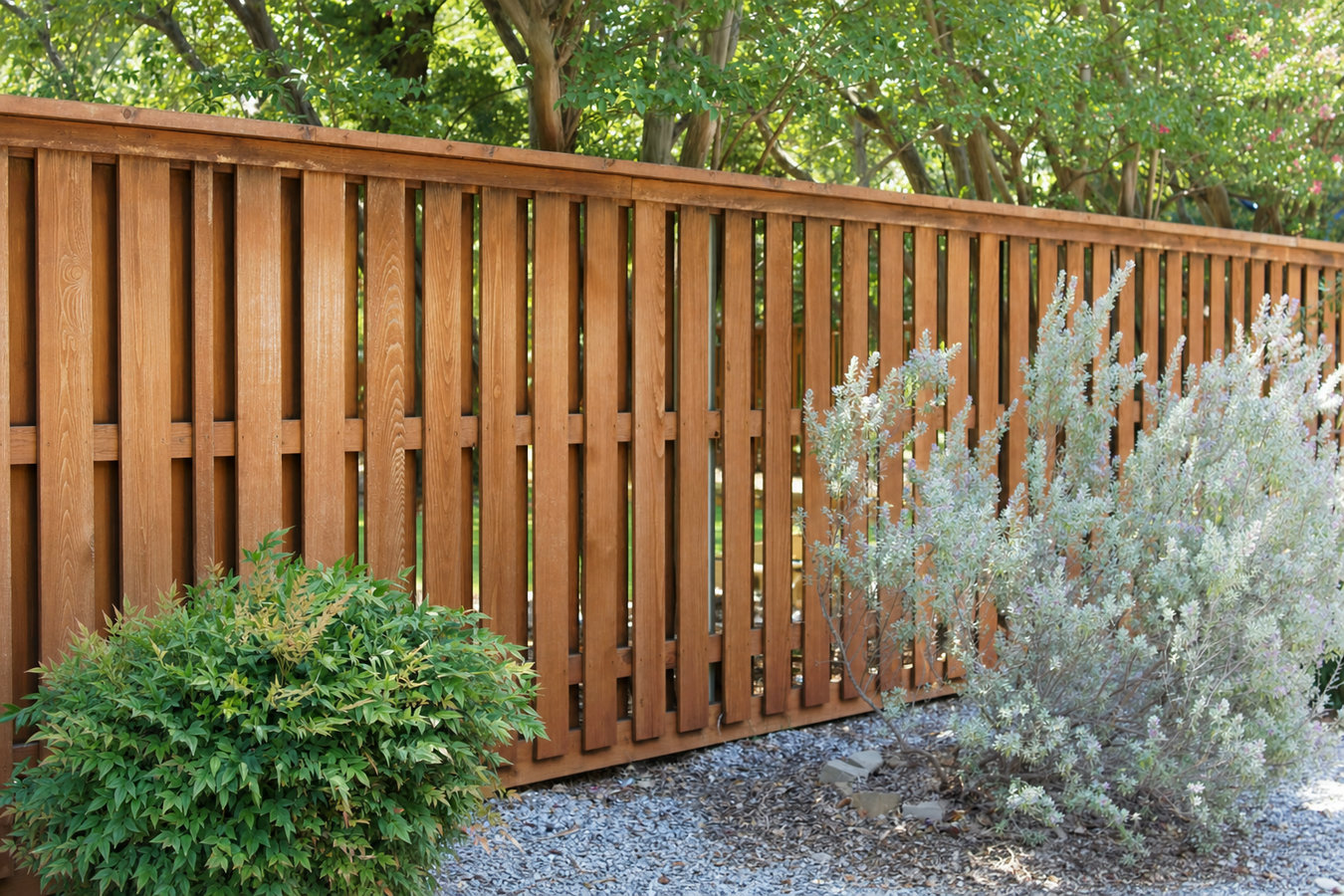 Wood fence installation